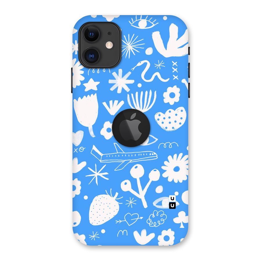 Space Blue Pattern Back Case for iPhone 11 Logo Cut