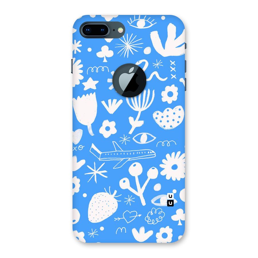 Space Blue Pattern Back Case for iPhone 7 Plus Logo Cut