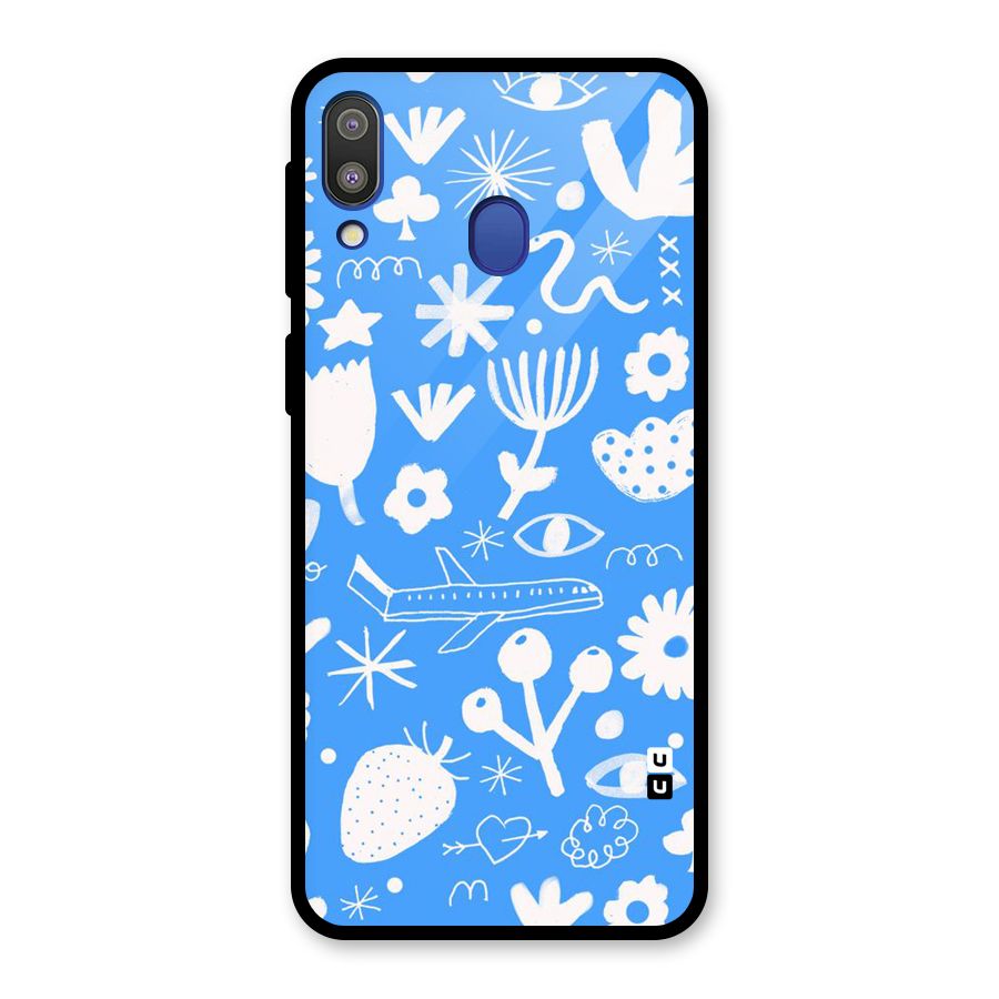 Space Blue Pattern Glass Back Case for Galaxy M20