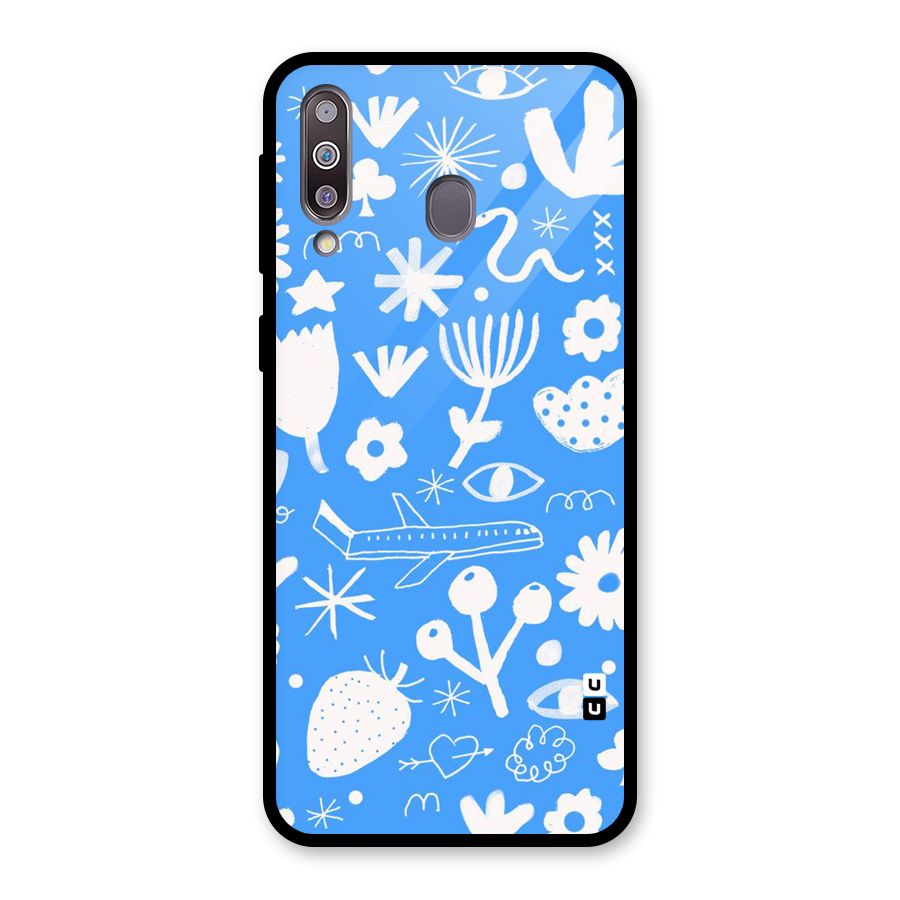 Space Blue Pattern Glass Back Case for Galaxy M30