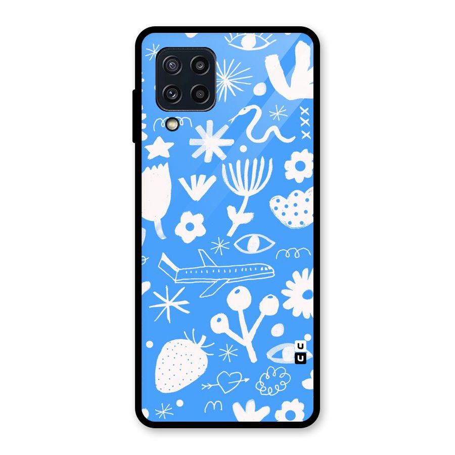 Space Blue Pattern Glass Back Case for Galaxy M32