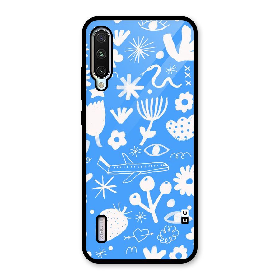 Space Blue Pattern Glass Back Case for Mi A3