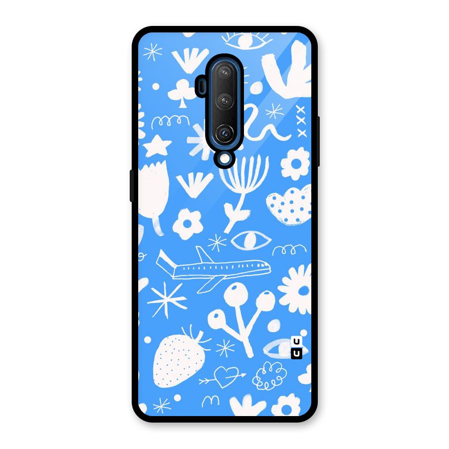 Space Blue Pattern Glass Back Case for OnePlus 7T Pro