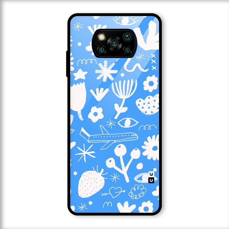Space Blue Pattern Glass Back Case for Poco X3