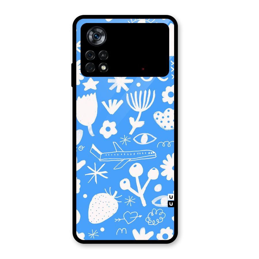 Space Blue Pattern Glass Back Case for Poco X4 Pro 5G