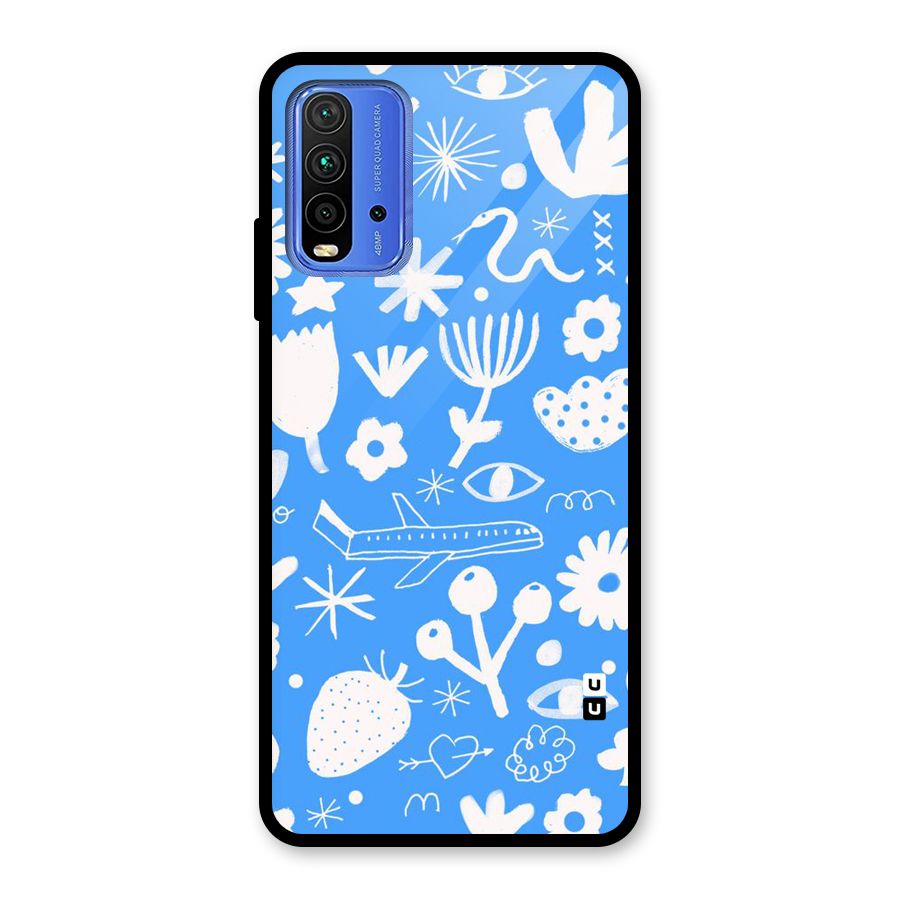 Space Blue Pattern Glass Back Case for Redmi 9 Power