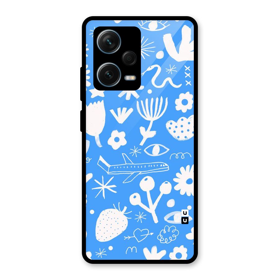 Space Blue Pattern Glass Back Case for Redmi Note 12 Pro Plus 5G