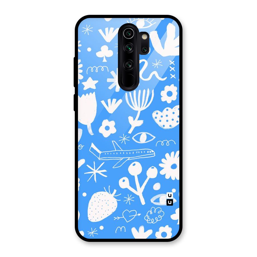 Space Blue Pattern Glass Back Case for Redmi Note 8 Pro