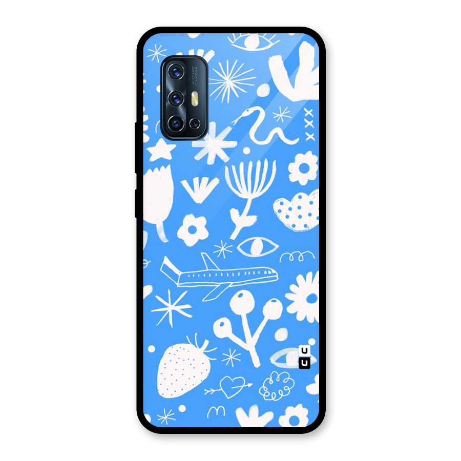 Space Blue Pattern Glass Back Case for Vivo V17
