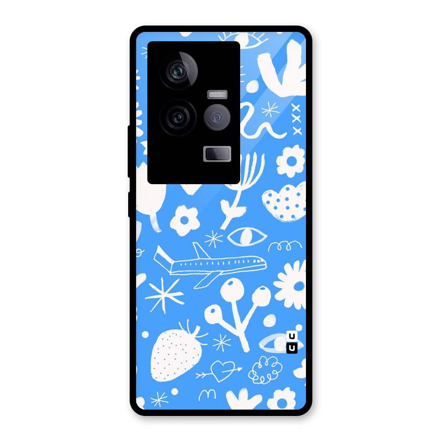 Space Blue Pattern Glass Back Case for Vivo iQOO 11 5G