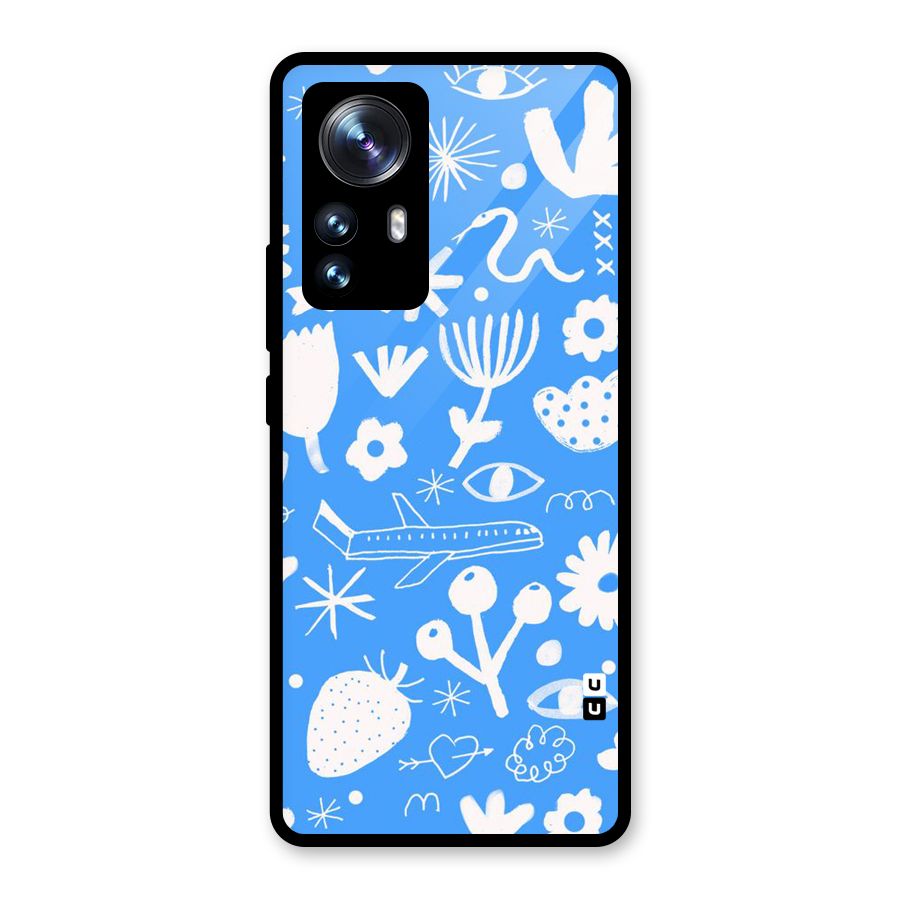 Space Blue Pattern Glass Back Case for Xiaomi 12 Pro