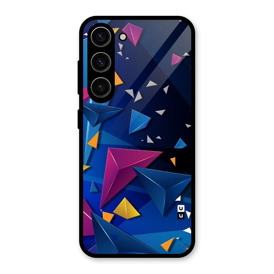 Space Colored Triangles Glass Back Case for Galaxy S23