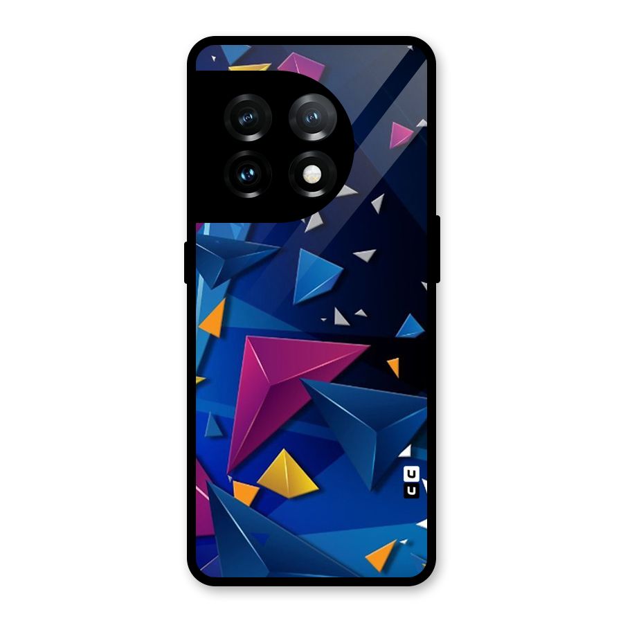 Space Colored Triangles Glass Back Case for OnePlus 11