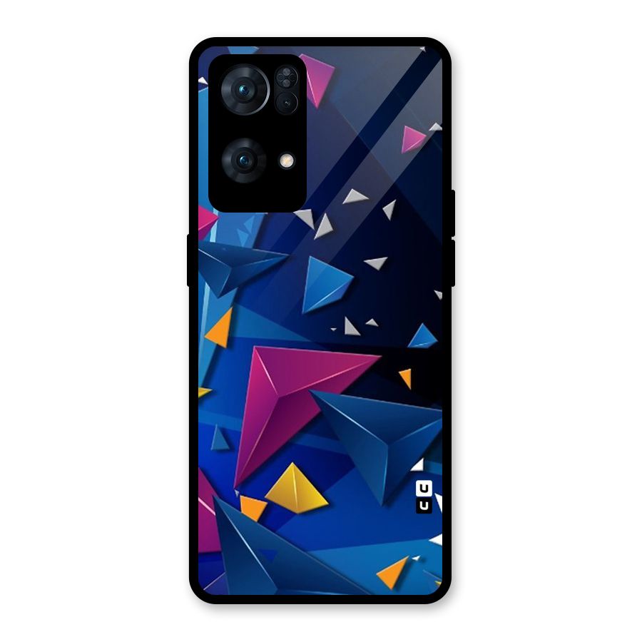 Space Colored Triangles Glass Back Case for Oppo Reno7 Pro 5G
