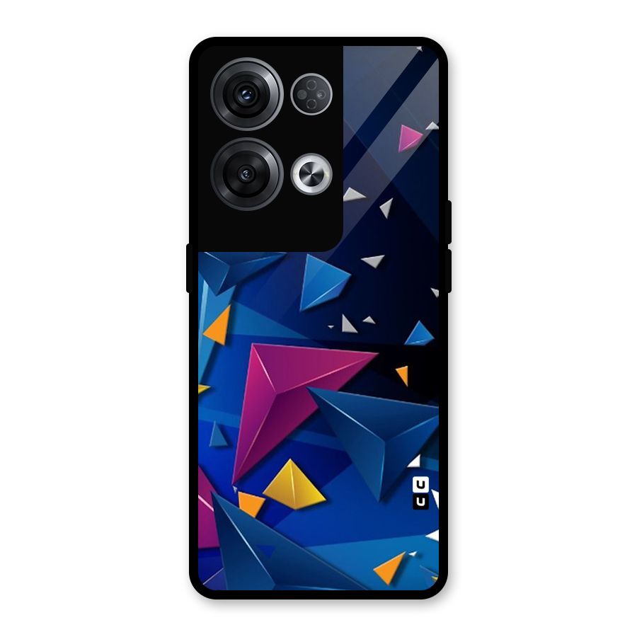 Space Colored Triangles Glass Back Case for Oppo Reno8 Pro 5G
