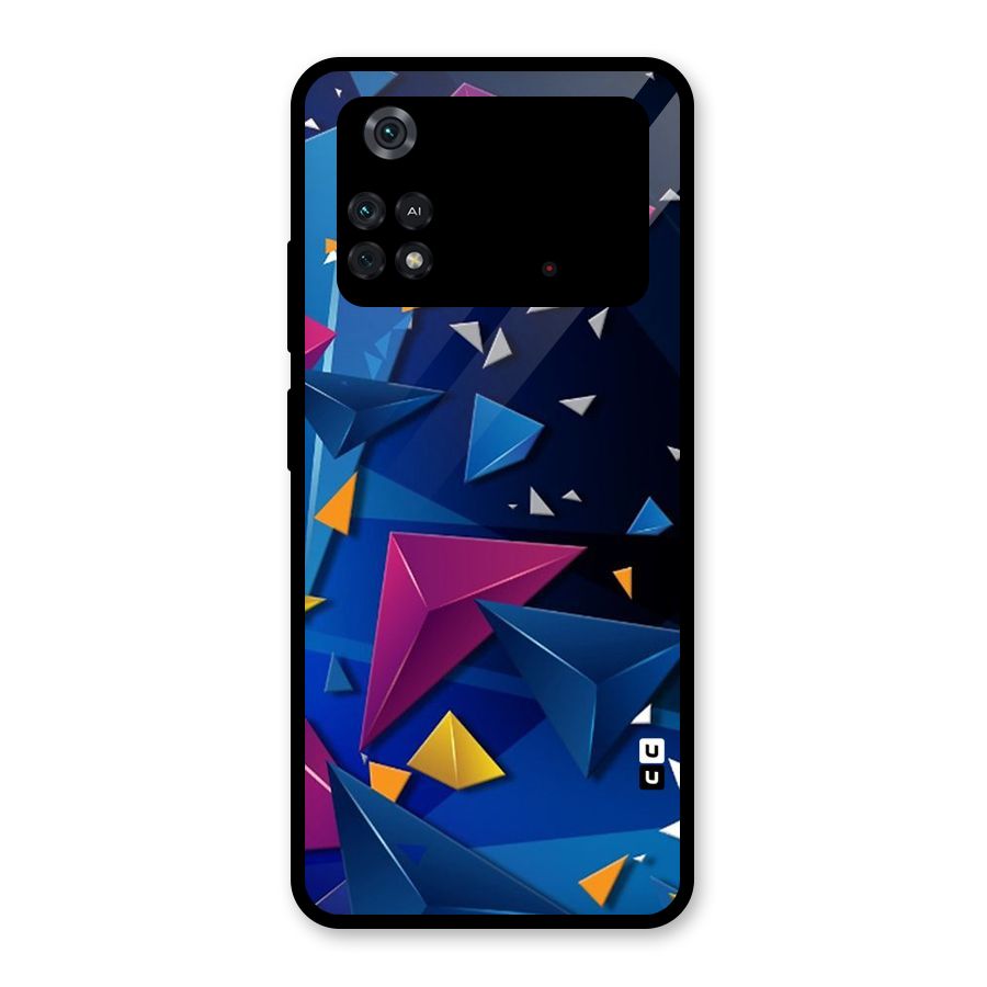 Space Colored Triangles Glass Back Case for Poco M4 Pro 4G