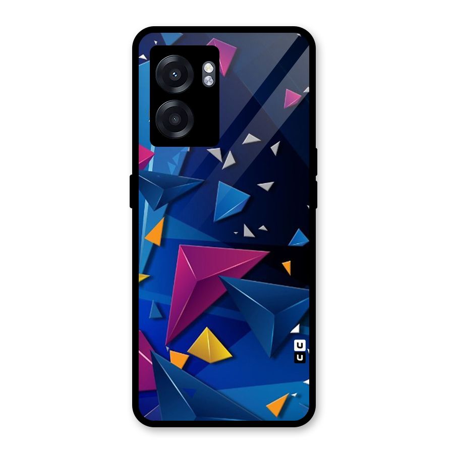 Space Colored Triangles Glass Back Case for Realme Narzo 50 5G
