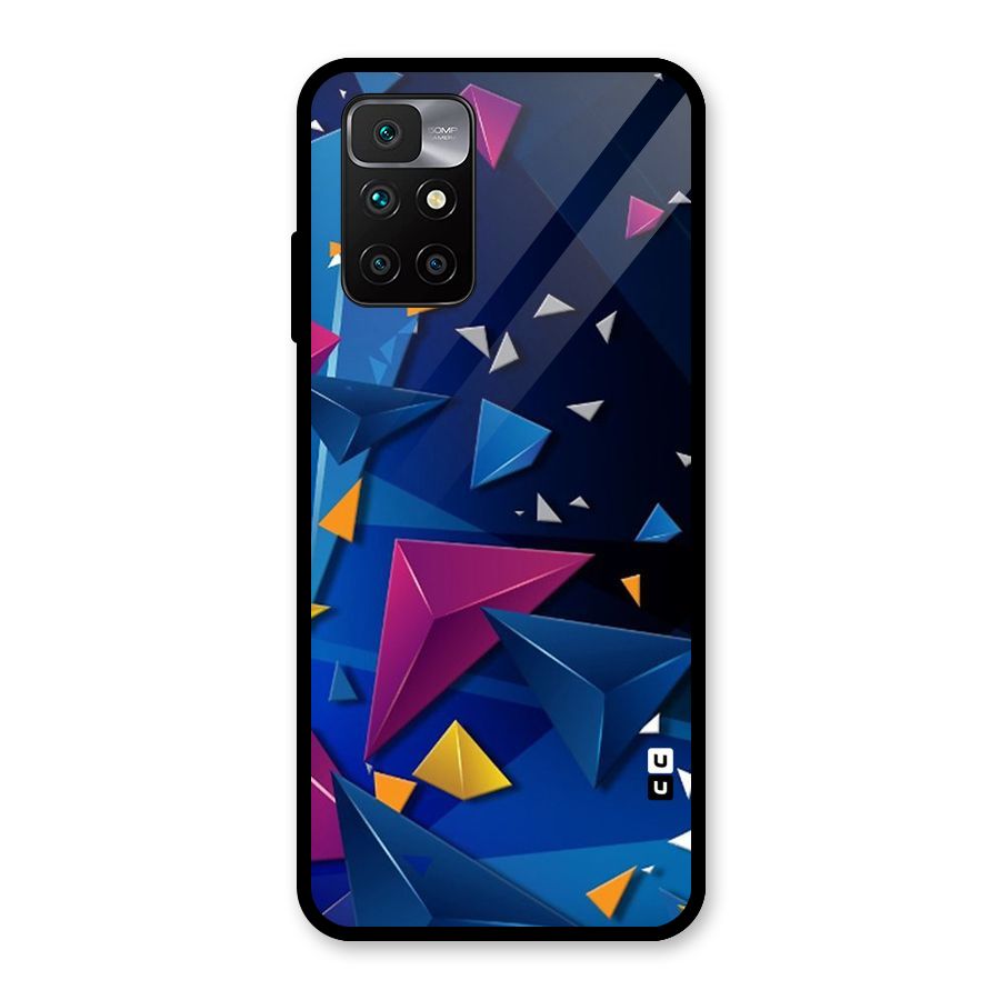 Space Colored Triangles Glass Back Case for Redmi 10 Prime