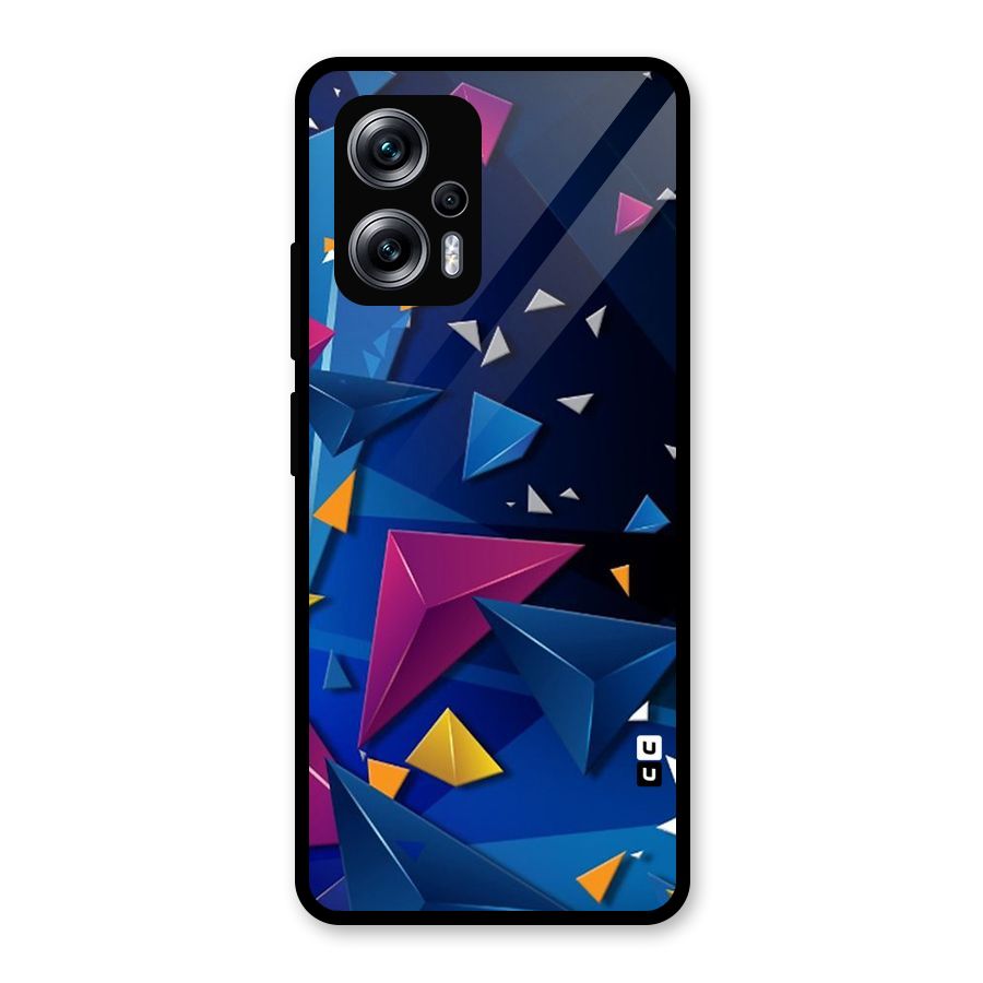 Space Colored Triangles Glass Back Case for Redmi K50i