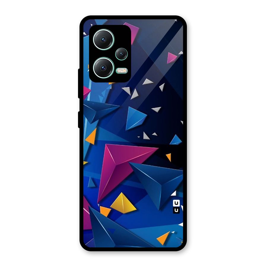 Space Colored Triangles Glass Back Case for Redmi Note 12 5G