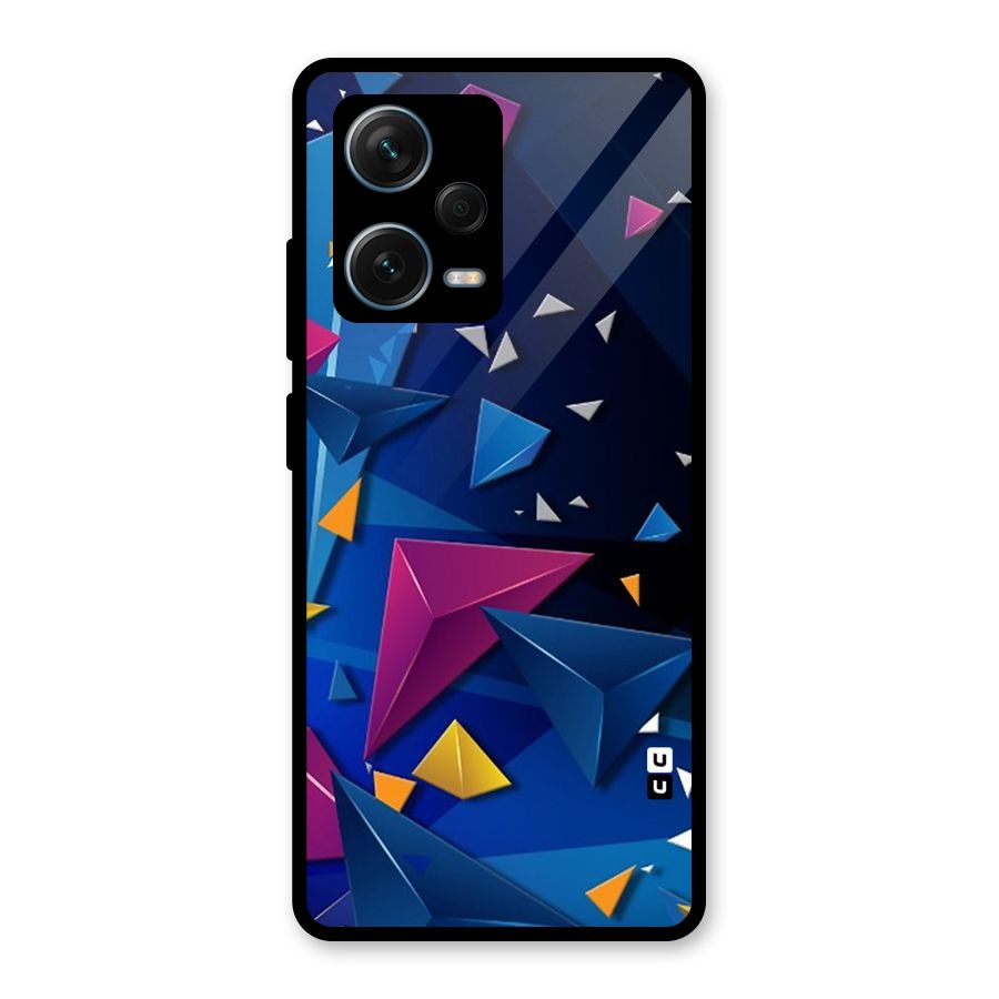 Space Colored Triangles Glass Back Case for Redmi Note 12 Pro Plus 5G