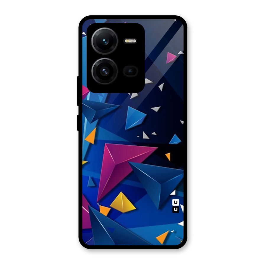 Space Colored Triangles Glass Back Case for Vivo V25