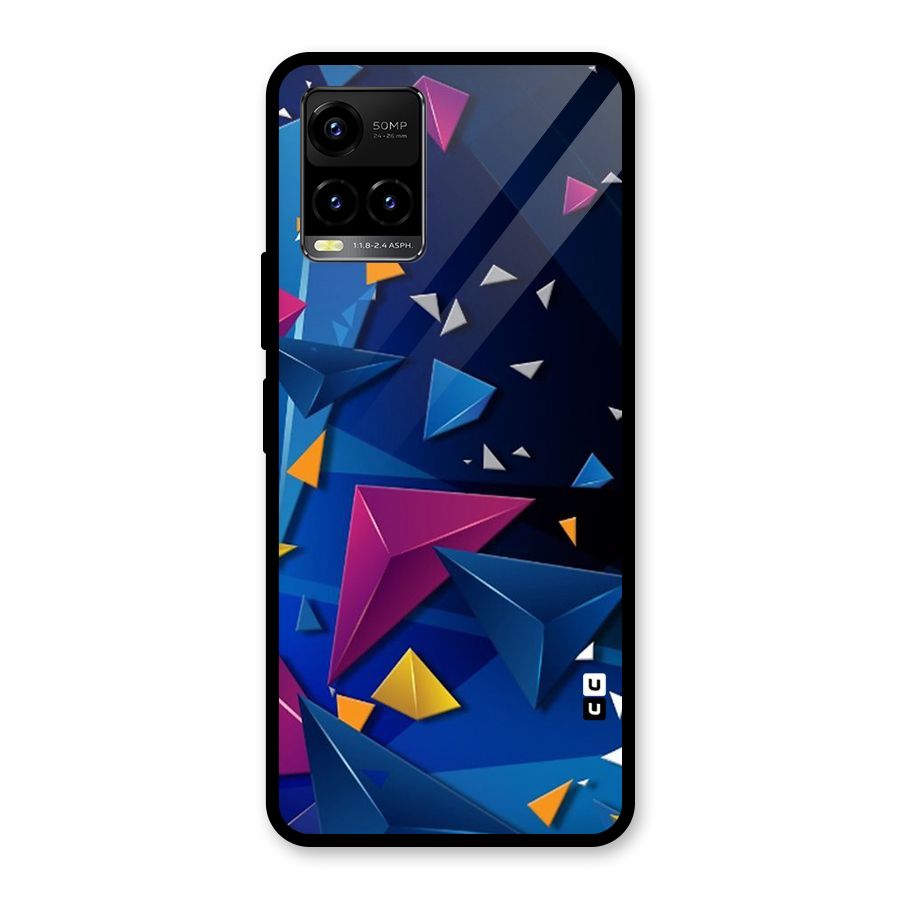 Space Colored Triangles Glass Back Case for Vivo Y21 2021