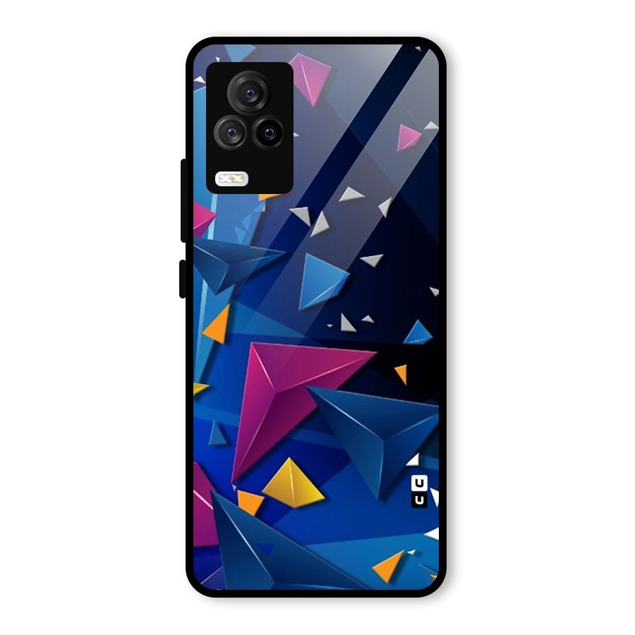 Space Colored Triangles Glass Back Case for Vivo iQOO 7 Legend 5G