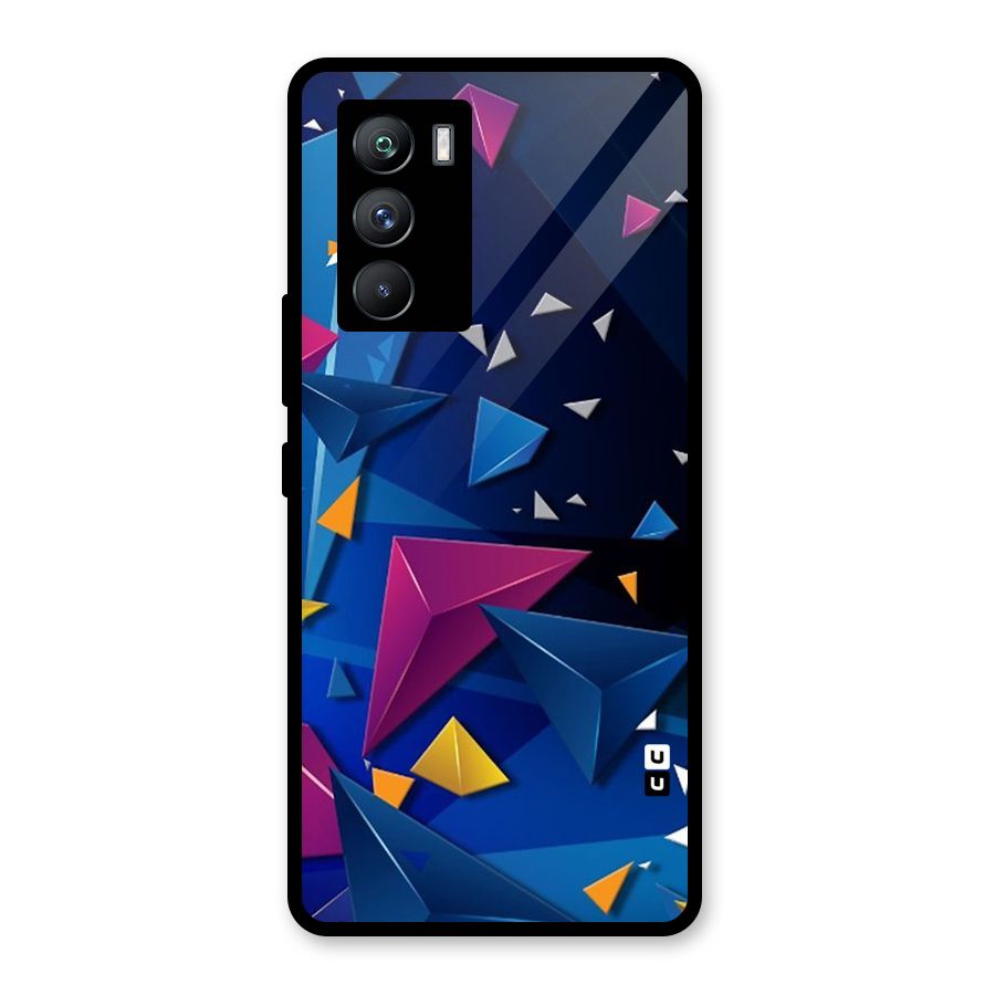 Space Colored Triangles Glass Back Case for Vivo iQOO 9 SE