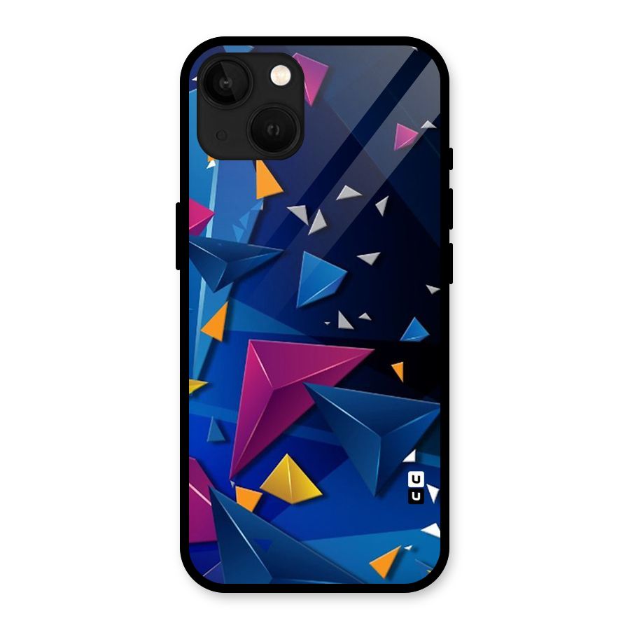 Space Colored Triangles Glass Back Case for iPhone 13