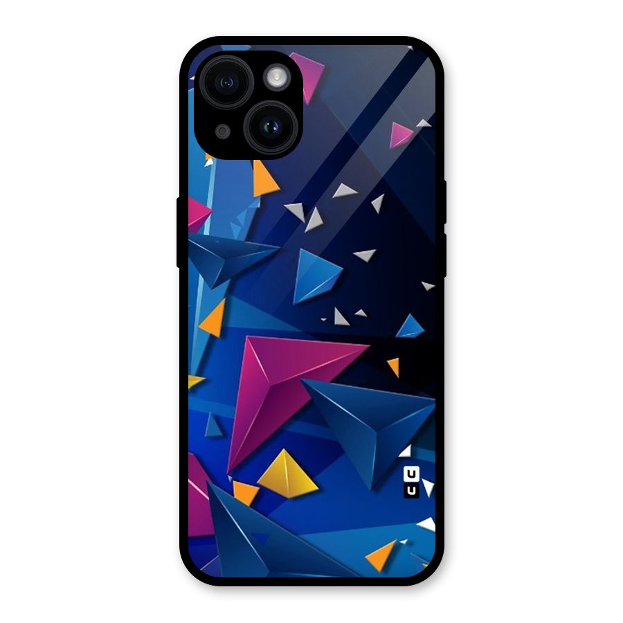 Space Colored Triangles Glass Back Case for iPhone 14