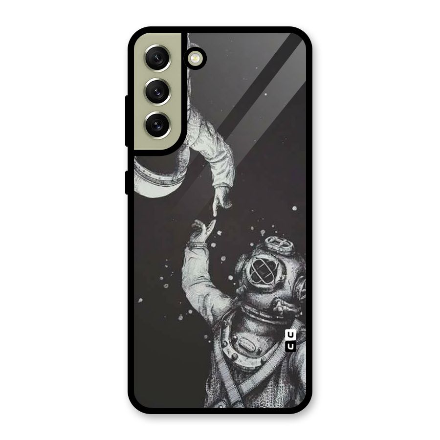 Space Meeting Glass Back Case for Galaxy S21 FE 5G