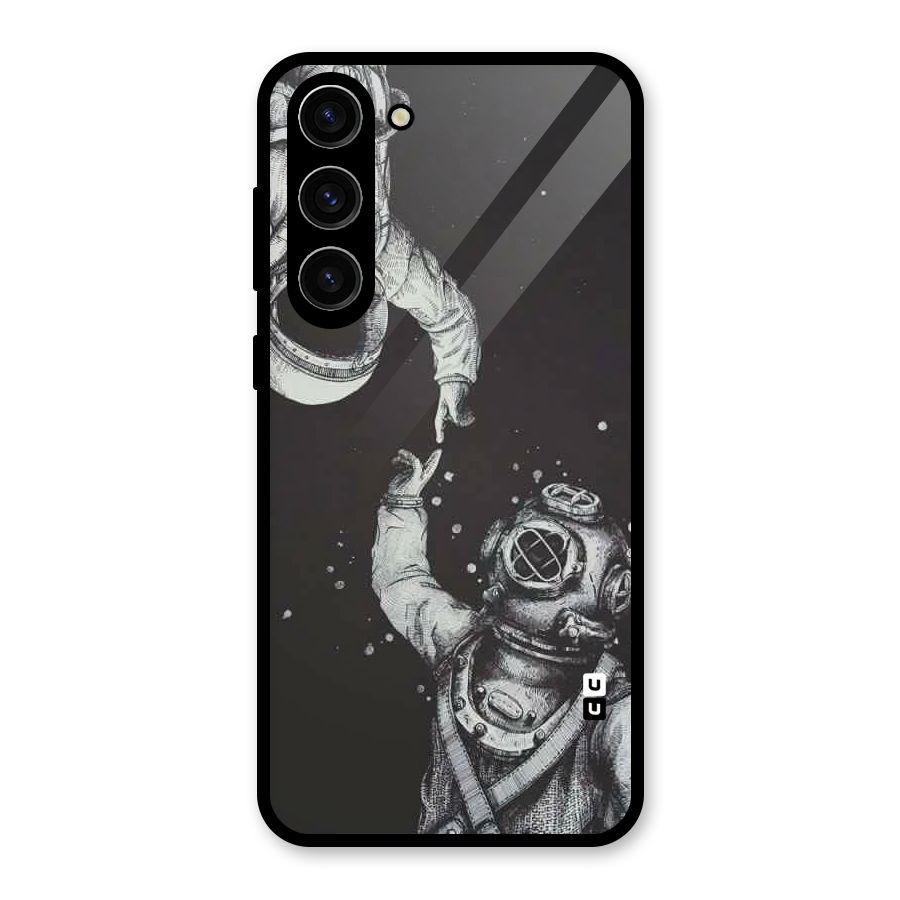 Space Meeting Glass Back Case for Galaxy S23 Plus