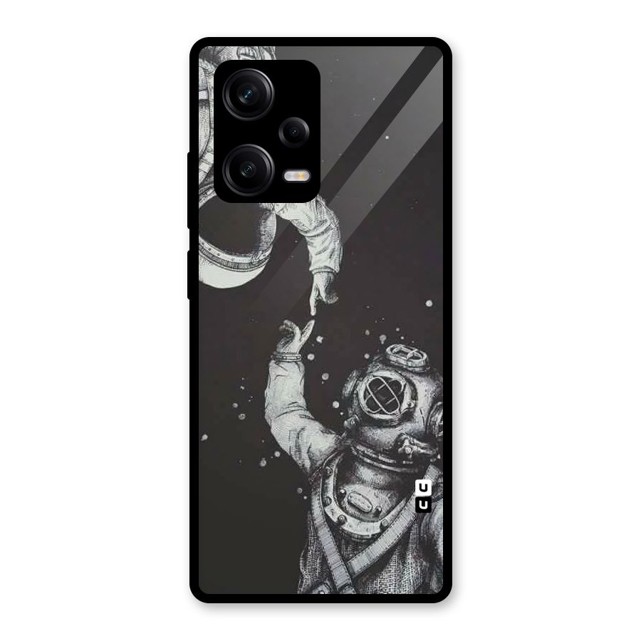 Space Meeting Glass Back Case for Redmi Note 12 Pro