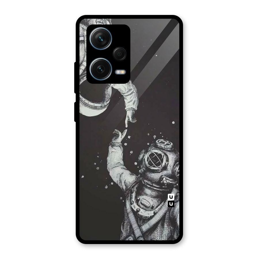 Space Meeting Glass Back Case for Redmi Note 12 Pro Plus 5G