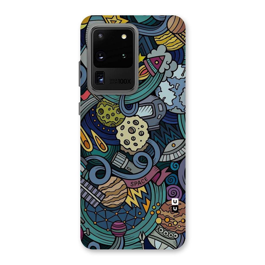 Space Pattern Blue Back Case for Galaxy S20 Ultra