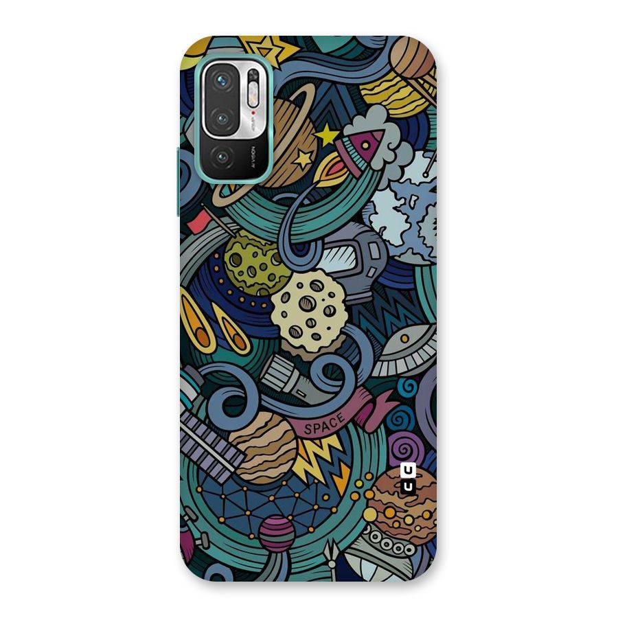 Space Pattern Blue Back Case for Redmi Note 10T 5G