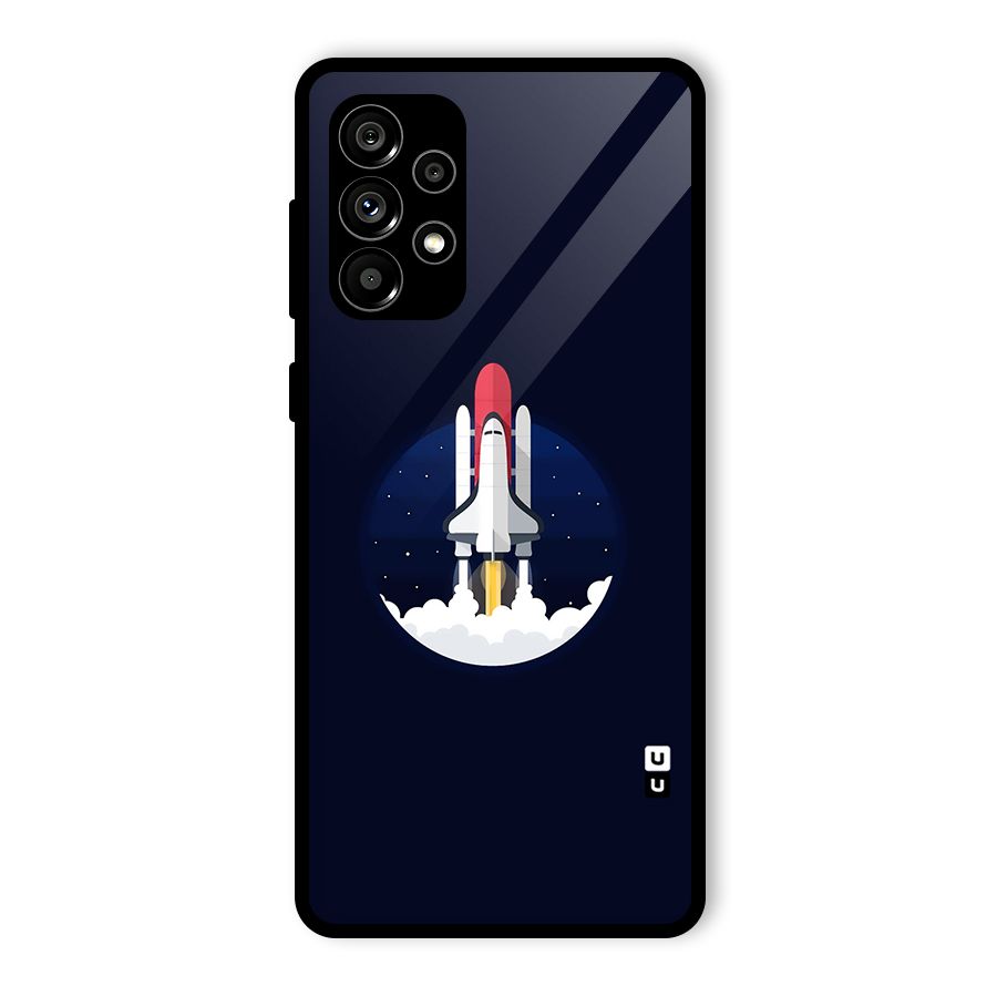Space Rocket Minimal Glass Back Case for Galaxy A73 5G