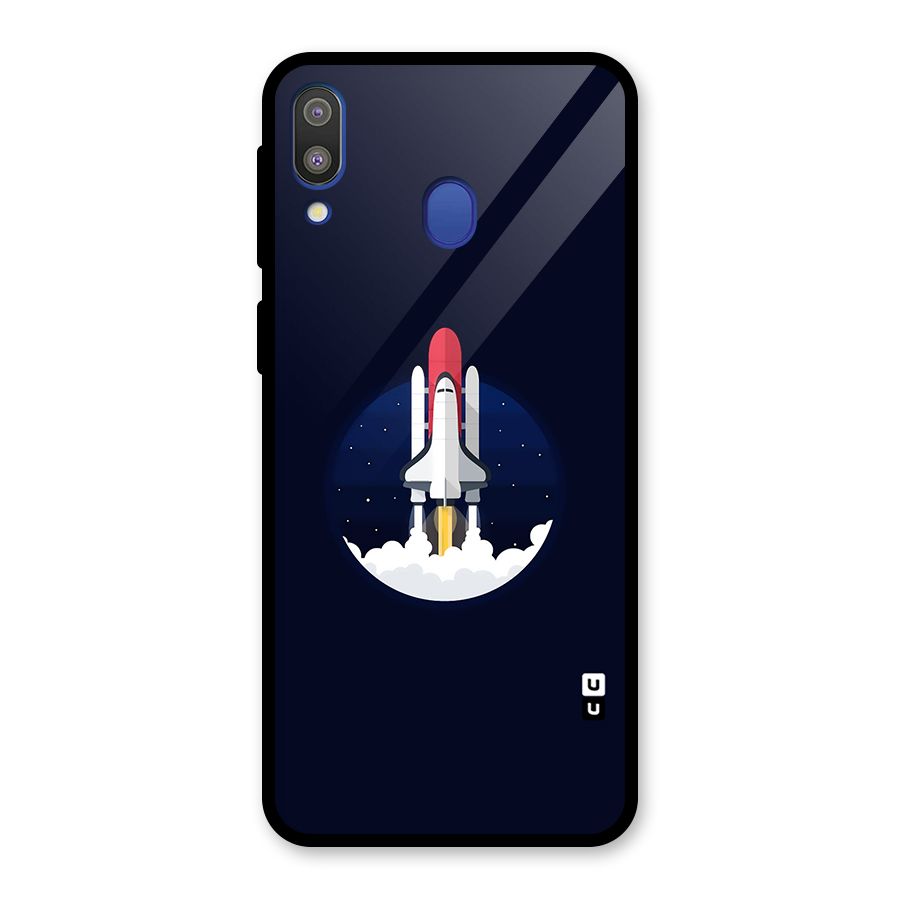 Space Rocket Minimal Glass Back Case for Galaxy M20