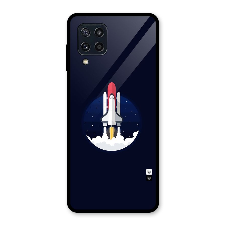 Space Rocket Minimal Glass Back Case for Galaxy M32