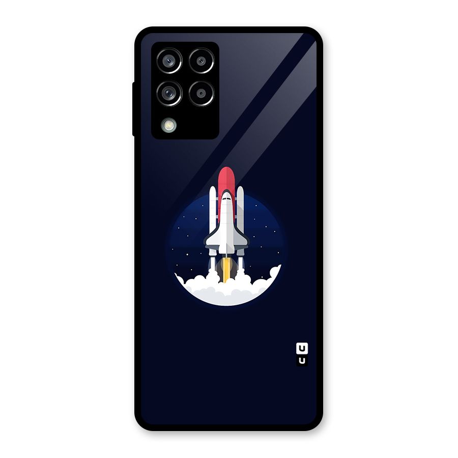 Space Rocket Minimal Glass Back Case for Galaxy M53 5G