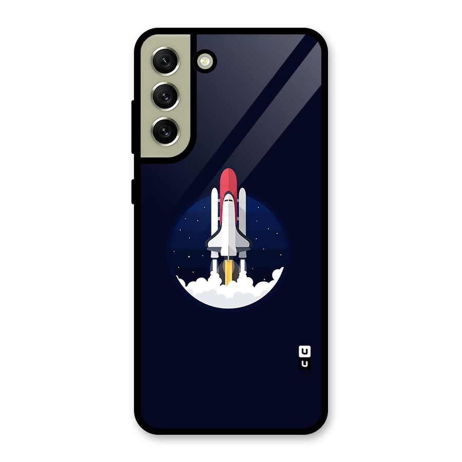Space Rocket Minimal Glass Back Case for Galaxy S21 FE 5G