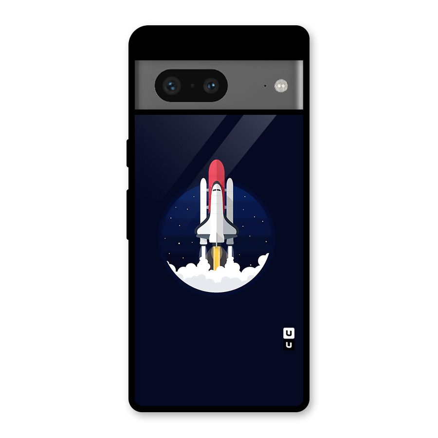 Space Rocket Minimal Glass Back Case for Google Pixel 7