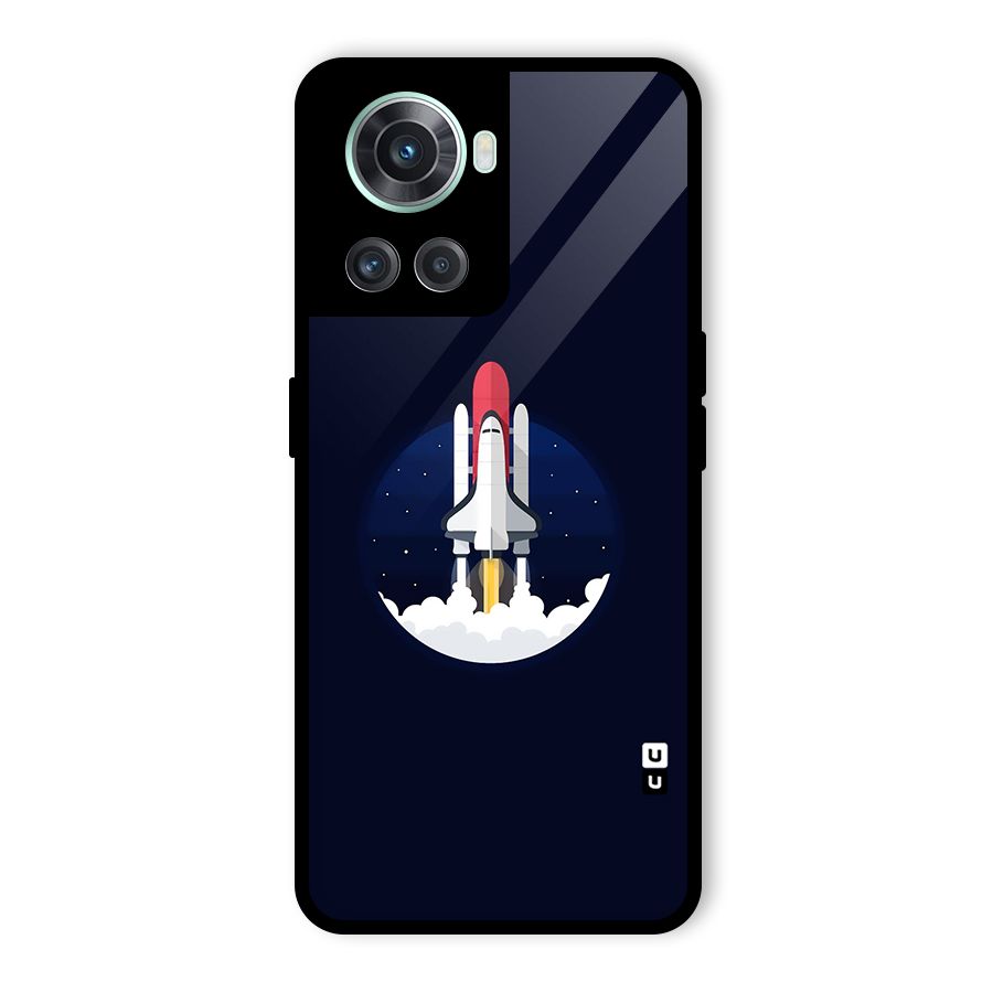 Space Rocket Minimal Glass Back Case for OnePlus 10R
