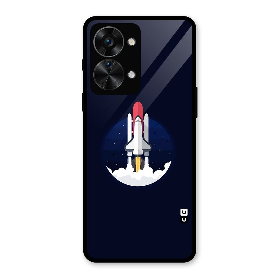 Space Rocket Minimal Glass Back Case for OnePlus Nord 2T