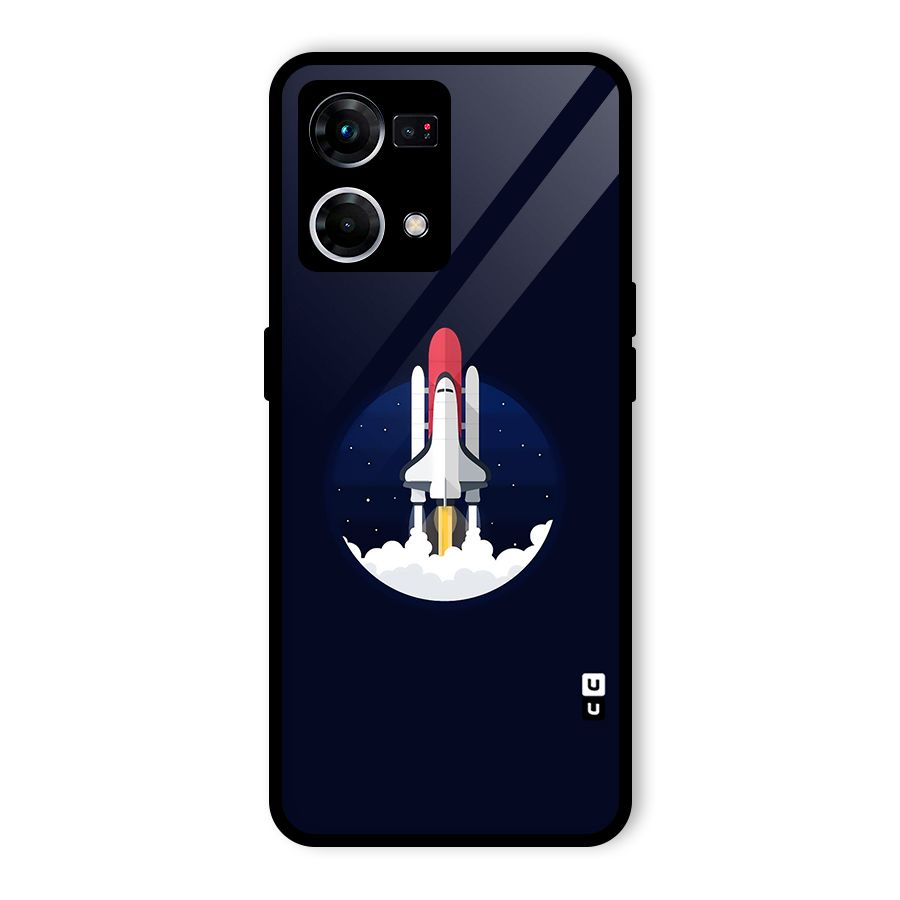 Space Rocket Minimal Glass Back Case for Oppo F21s Pro 4G