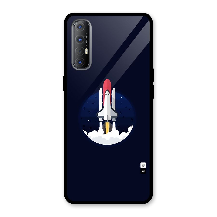 Space Rocket Minimal Glass Back Case for Oppo Reno3 Pro