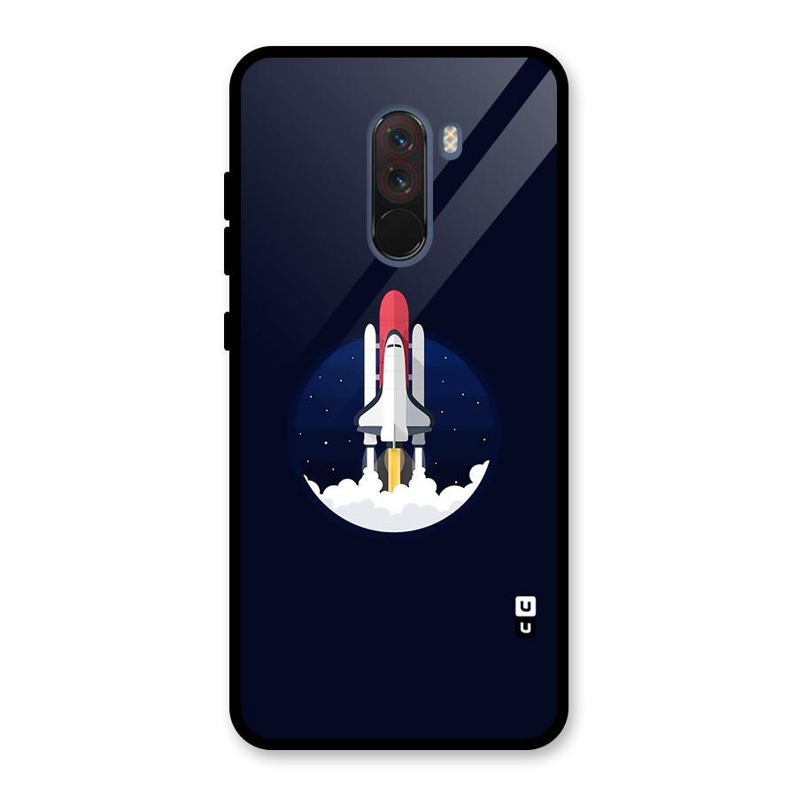 Space Rocket Minimal Glass Back Case for Poco F1