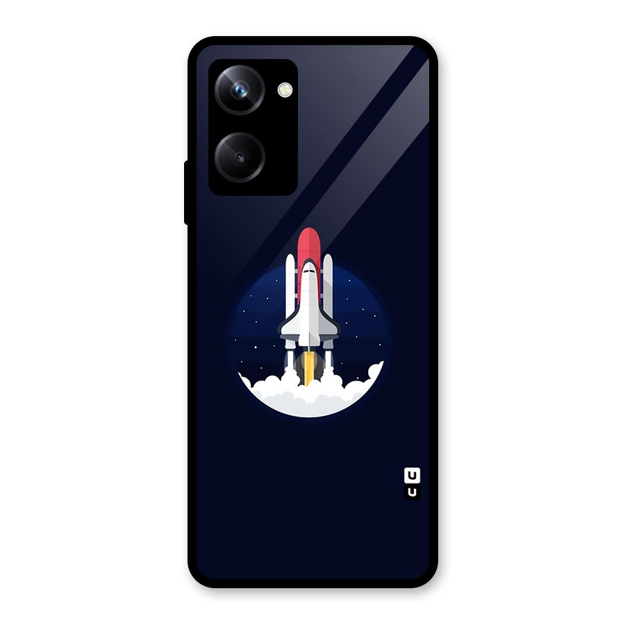 Space Rocket Minimal Glass Back Case for Realme 10 Pro