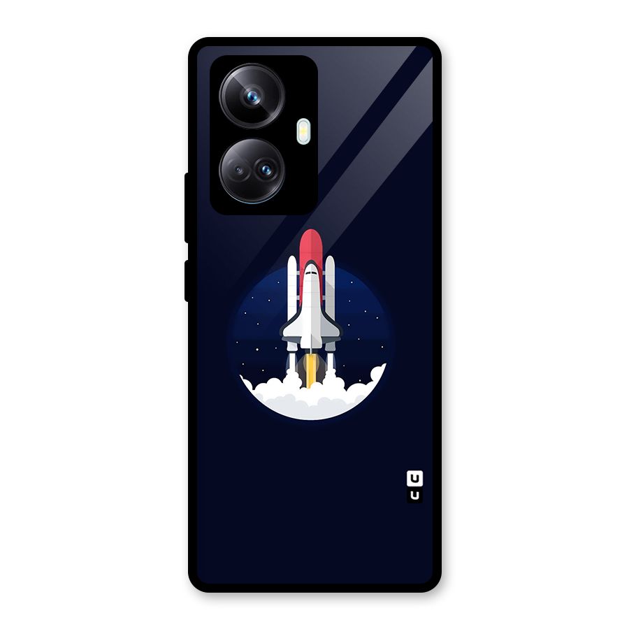 Space Rocket Minimal Glass Back Case for Realme 10 Pro Plus